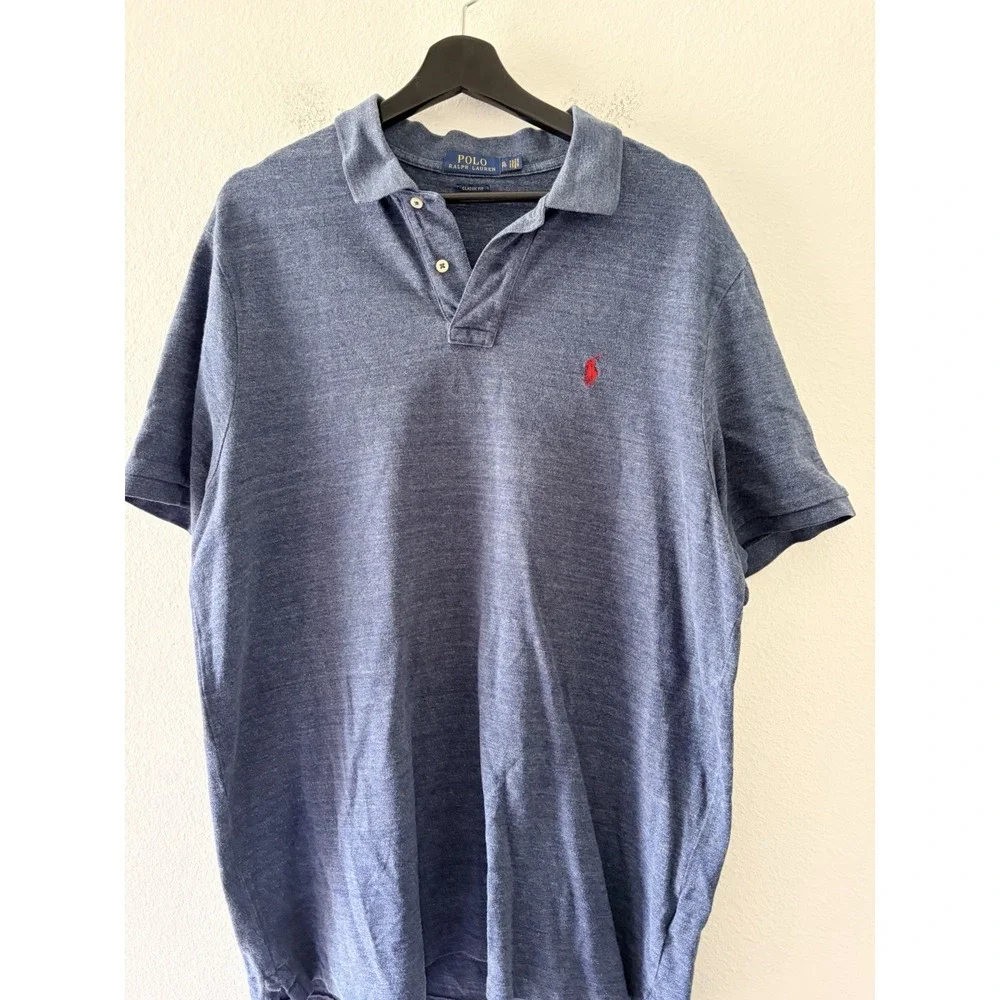 Polo Ralph Lauren Men's Classic Fit Polo Shirt Blue Short Sleeve Size XL